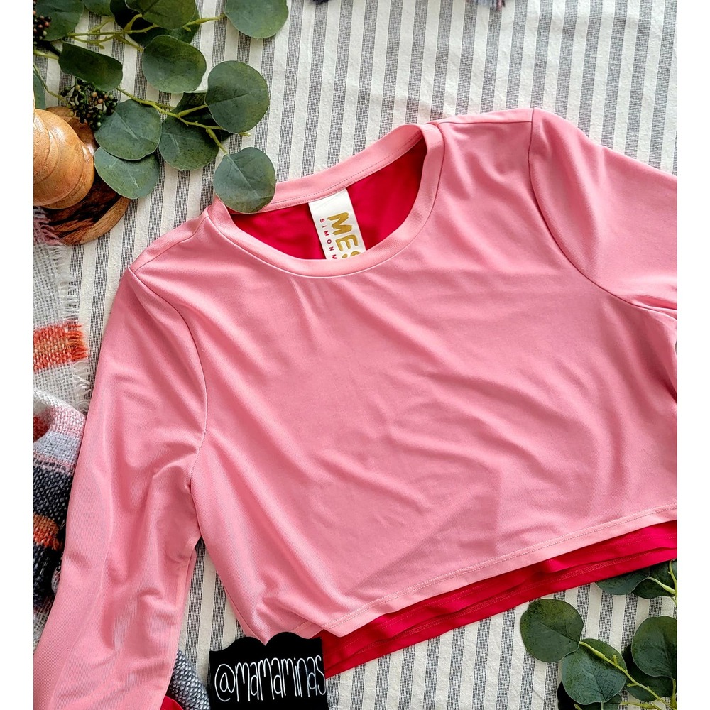 Simon Miller Pink Crop Top with Red Lining